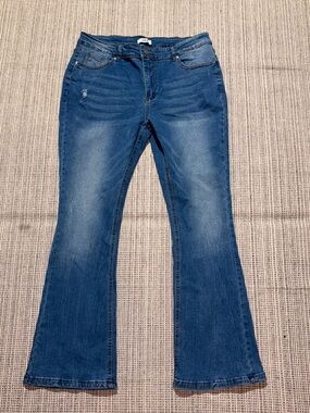 HME Women's Mid Rise Stretchy Flare Jeans Size XXL